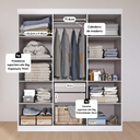 Ver imagem 4 de Guarda Roupa Casal Lisboa 6 Portas 2 Gavetas Branco