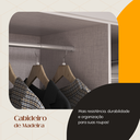 Ver imagem 6 de Guarda Roupa Casal Lisboa 6 Portas 2 Gavetas Branco