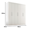Guarda Roupa Casal Lisboa 6 Portas 2 Gavetas Branco - 9