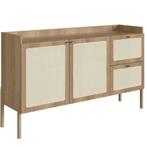Balcão Buffet 139cm com Pés de Madeira Oslo - Hanover