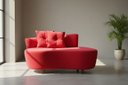 Ver imagem 1 de Namoradeira Sofá Feijão Suria 150cm Orgânica Suede Vermelho