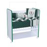 Mini Berço New Baby Bed Side Grade Móvel + Colchão:branco/verde - 2