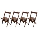 Ver imagem 4 de Conjunto Mesa Dobrável 60x60 cm com 4 Cadeiras em Madeira Maciça - Imbuia