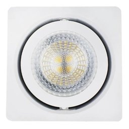 Kit 6 Spot Sobrepor Teto Beiral Para Lâmpada Dicroica Branco Direcionável + 6 Lâmpadas Cor:Branco -  - 4