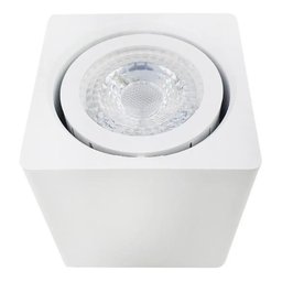 Kit 6 Spot Sobrepor Teto Beiral Para Lâmpada Dicroica Branco Direcionável + 6 Lâmpadas Cor:Branco -  - 3