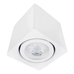 Kit 6 Spot Sobrepor Teto Beiral Para Lâmpada Dicroica Branco Direcionável + 6 Lâmpadas Cor:Branco -  - 2