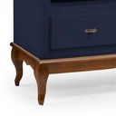 Ver imagem 3 de Rack para Sala com Pés Luis Xv 2 Gavetas e Nicho 60502 Linz Móveis - Azul Petróleo/imbuia Glazer
