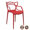 Ver imagem 2 de Kit 4 Cadeiras Empilhável Inmetro Aviv Master Allegra Fratini Polipropileno Vermelho Suporta 182kg