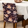 Kit de Capas de Cadeira Jantar Estampadas Ajustável com Elástico 10 Peças - Protetora Cozinha Malha  - 3