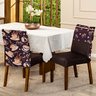 Kit de Capas de Cadeira Jantar Estampadas Ajustável com Elástico 10 Peças - Protetora Cozinha Malha  - 1