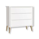 Ver imagem 1 de Cômoda Infantil 3 Gavetas Retrô Branco Theo Madeira Natural