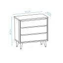 Ver imagem 3 de Cômoda Infantil 3 Gavetas Retrô Branco Theo Madeira Natural