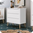 Ver imagem 2 de Cômoda Infantil 3 Gavetas Retrô Branco Theo Madeira Natural