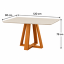 Ver imagem 4 de Conjunto Mesa de Jantar Retangular 120x80cm Vidro Off White e 4 Cadeiras Dallas Madeira Maciça