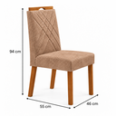 Ver imagem 3 de Conjunto Mesa de Jantar Retangular 120x80cm Vidro Off White e 4 Cadeiras Dallas Madeira Maciça