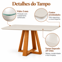 Ver imagem 6 de Conjunto Mesa de Jantar Retangular 120x80cm Vidro Off White e 4 Cadeiras Dallas Madeira Maciça