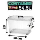 Ver imagem 2 de Caixa Organizador Container com Roda e Alça 54,5L Transparente Plasnew