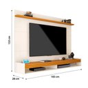 Ver imagem 5 de Conjunto Sala de Estar Buffet e Painel Home Ripado 180cm Cor:Off White/Cedro