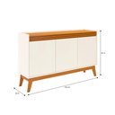 Ver imagem 6 de Conjunto Sala de Estar Buffet e Painel Home Ripado 180cm Cor:Off White/Cedro