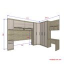 Ver imagem 4 de Guarda Roupa Dormitório Modulado Master Casal Queen 1,58 m Canto c/ Mesa Escrivaninha e Nicho - Luci