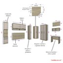 Ver imagem 3 de Guarda Roupa Dormitório Modulado Master Casal Queen 1,58 m Canto c/ Mesa Escrivaninha e Nicho - Luci