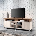 Ver imagem 4 de Rack Bancada para Sala Rivera 1.8 Off White Castanho – Hb Móveis