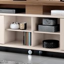 Ver imagem 2 de Rack Bancada para Sala Rivera 1.8 Off White Castanho – Hb Móveis