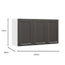 Ver imagem 6 de Armário de Cozinha Aéreo Itatiaia Aço 3 Portas Florença Grafite/Branco