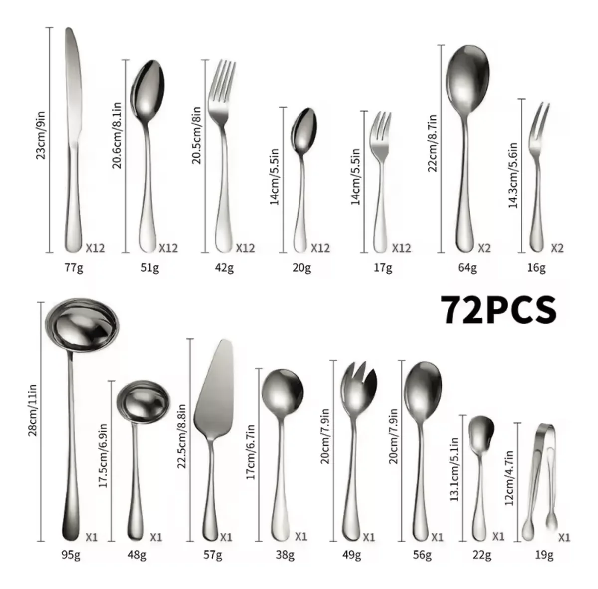 Faqueiro Aço Inox 72pçs Caixa Maleta Couro - 2