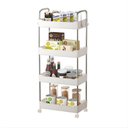 Ver imagem 2 de Prateleira Multiuso 4 Níveis com Rodinhas 22cm Branco Globalmix