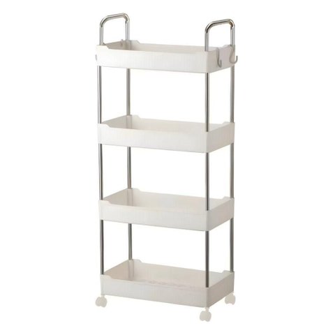 Prateleira Multiuso 4 Níveis com Rodinhas 22cm Branco Globalmix