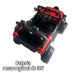 Carro Utv Jipe Buggy Elétrico 12V Infantil Som Bluetooth Usb Luzes Controle Vermelho Brinqway Bw241  - 6