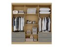 Ver mais imagens de Guarda-Roupa Casal Modulado Canto com Espelho 11 Portas 4 Gavetas Multimóveis Madeirado/Cinza