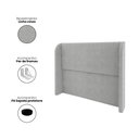 Ver imagem 2 de Cabeceira Estofada Ideal para Cama de Casal 160cm - Cinza