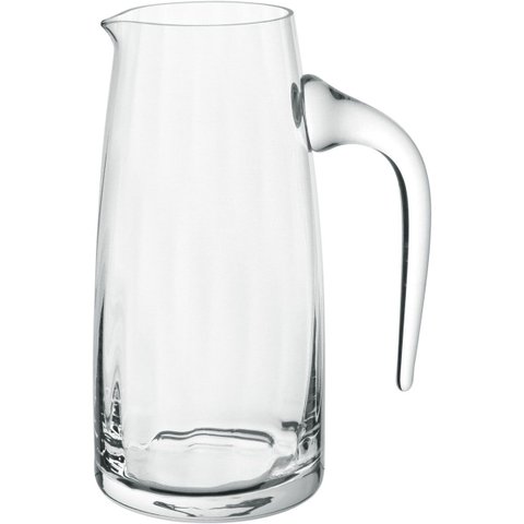 Jarra de Cristal 1L Transparente 21x7x7cm Água Suco Chá Bebidas Mesa Detox