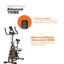 Ver imagem 5 de Spinning Athletic Advanced 150bs Suporta 120kg Disco 6kg Pedal Suave 8 Funções Queima de Gordura