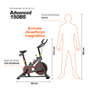 Ver imagem 3 de Spinning Athletic Advanced 150bs Suporta 120kg Disco 6kg Pedal Suave 8 Funções Queima de Gordura