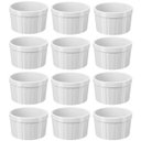 Ver imagem 1 de Jogo 12 Ramekins Brancos Canelados 150ml Tigelas Bowls 7,9cm Uno Coza em Polipropileno
