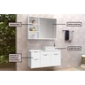 Conjunto Gabinete Banheiro C/ Espelheira - Cj Turin 80 Cm - Branco - 2