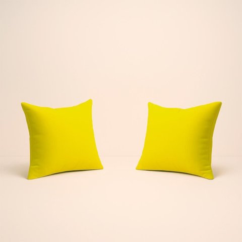 Kit 2 Almofada 42cm Decorativa Suede Fofinha Sofá e Cadeira Cor:amarelo