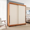 Ver imagem 1 de Roupeiro Solteiro Madri 2 Portas 2 Gavetas 177x213cm Creme/Freijó 250703