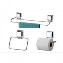 Ver imagem 1 de Conjunto Banheiro Kit Inox Ventosa Sucção 3 Peças Future