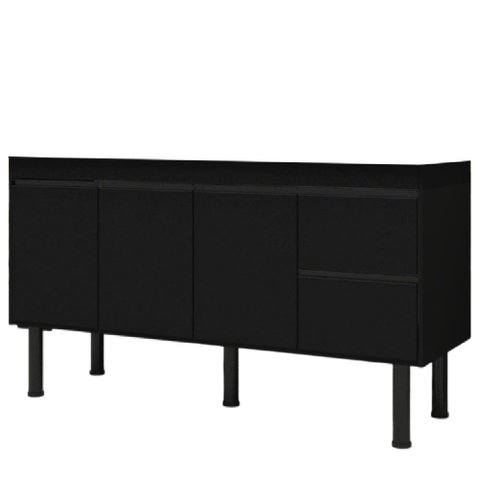 Gabinete Madeira Color 1,74 Metros Preto/preto - 291 - Primatto Gabinete Madeira Color 1,74m Preto/p