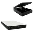 Ver imagem 1 de Cama Box Baú Bipartida Blindada + Colchão Eagle Molas Bonnel 22cm | Kit Completo com Cabeceira Boton