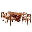 Ver imagem 2 de Conjunto Sala de Jantar Mesa Venus Tampo 220cm Laminado Barril e 8 Cadeiras Viena