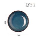Ver imagem 5 de Prato Fundo de Massas Cerâmica Linear Azul Premium 23cm Lyor