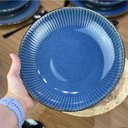 Ver imagem 2 de Prato Fundo de Massas Cerâmica Linear Azul Premium 23cm Lyor
