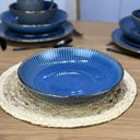 Ver imagem 3 de Prato Fundo de Massas Cerâmica Linear Azul Premium 23cm Lyor
