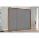 Ver imagem 1 de Guarda Roupa Casal 3 Portas de Correr e 4 Gavetas Porto Freijo/cinza - Politorno
