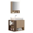 Ver imagem 1 de Gabinete Troia com Espelheira Cuba Dalla Branca e Papeleira Fendi/carvalho